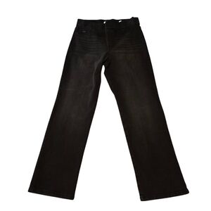 Nine West Heidi Pull-On Straight Leg Black (Jay) Jeans Women's 14